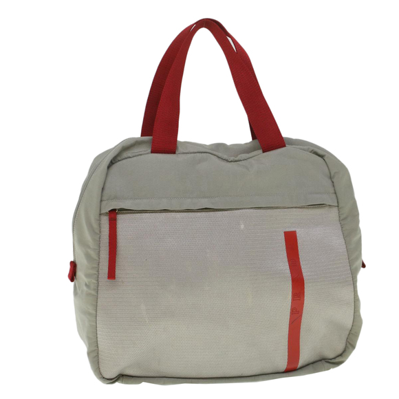 PRADA Sports Tote Bag Nylon Silver Red Auth bs9019 - Picture 1 of 16